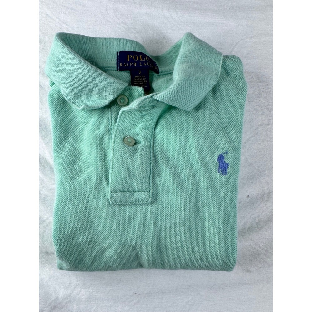 Polo Ralph Lauren Kids Mint Green Short Sleeve Pique Polo Shirt Size 3 Toddler